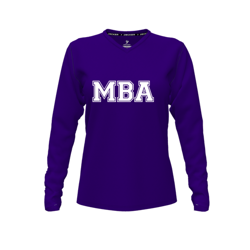 [FTLVCFPP-FYXS-LOGO3] Decker Comfort T-Shirt (Female Youth XS, Purple, V Neck, Logo 3, Long Sleeve)