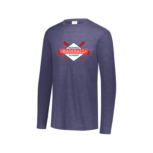 [FTLCUBNV-AXS-LOGO1] Decker Men's Tri-Blend T-Shirt - Long Sleeve (Adult XS, Navy, Logo 1)