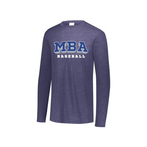 [FTLCUBNV-YS-LOGO2] Decker Youth Tri-Blend T-Shirt - Long Sleeve (Youth S, Navy, Logo 2)