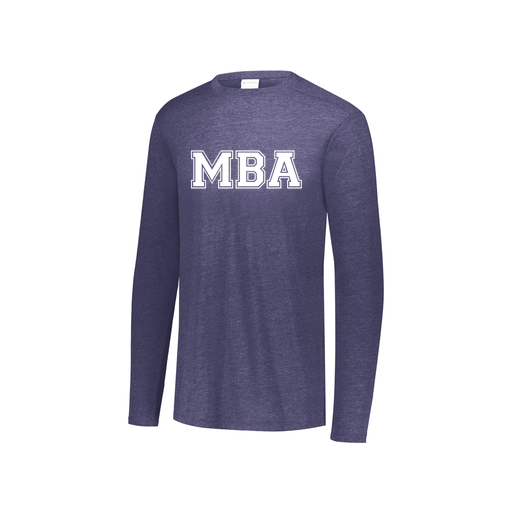 [FTLCUBNV-YS-LOGO3] Decker Youth Tri-Blend T-Shirt - Long Sleeve (Youth S, Navy, Logo 3)