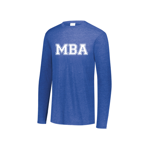 [FTLCUBRY-YS-LOGO3] Decker Youth Tri-Blend T-Shirt - Long Sleeve (Youth S, Royal, Logo 3)